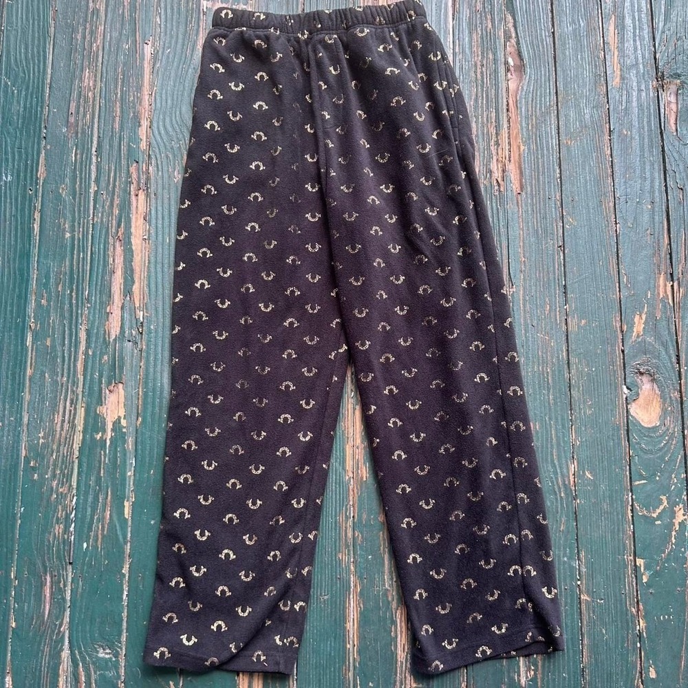 True Religion black & gold trousers